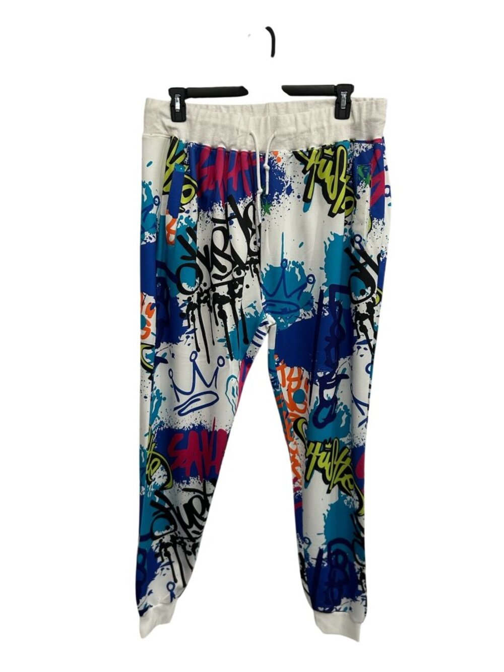 Lion Dynasty 3X Graffiti Print Jogger Pants Multicolor Skater Aesthetic Kitschy
